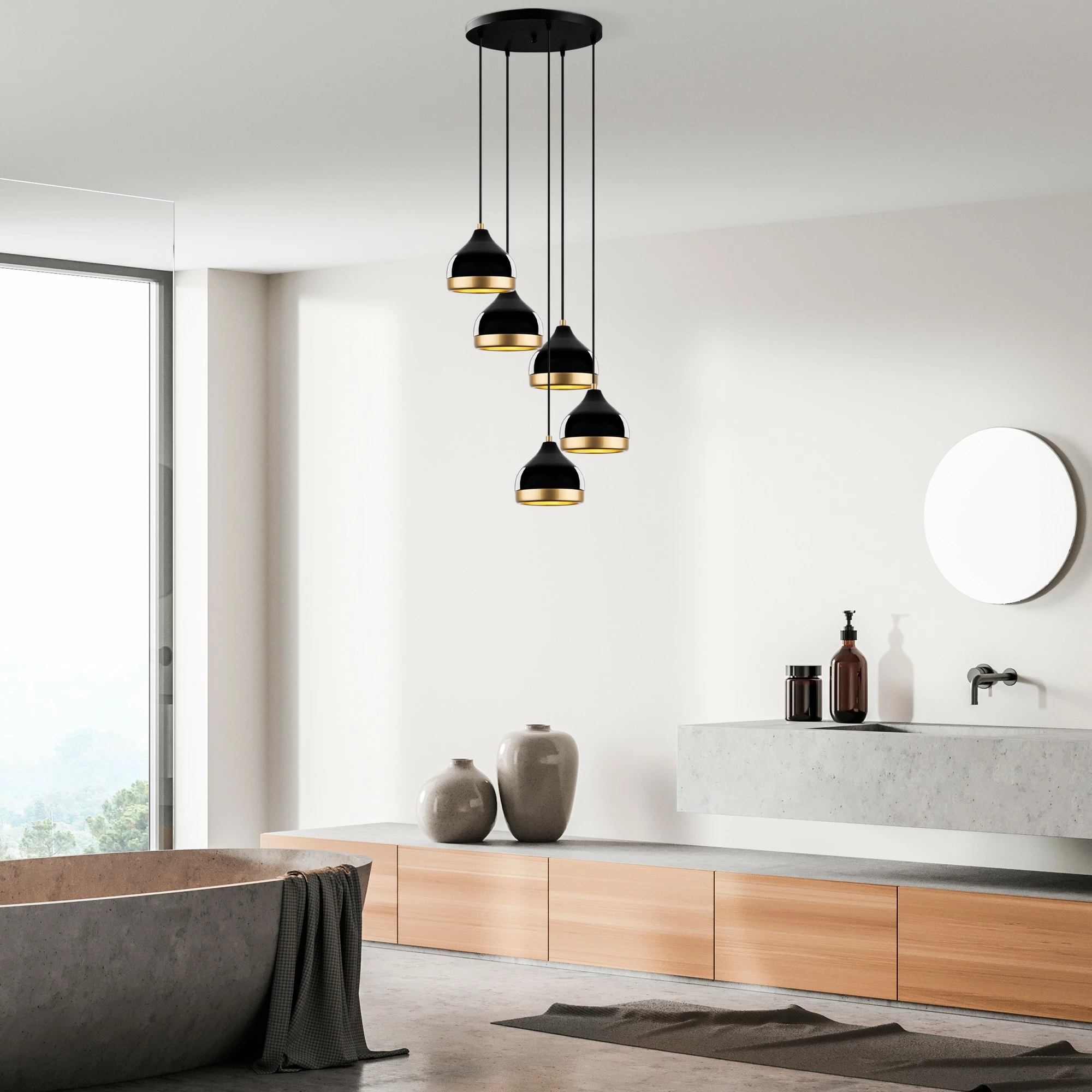 Llambë tavani Opviq Yildo, e zezë, M-7006