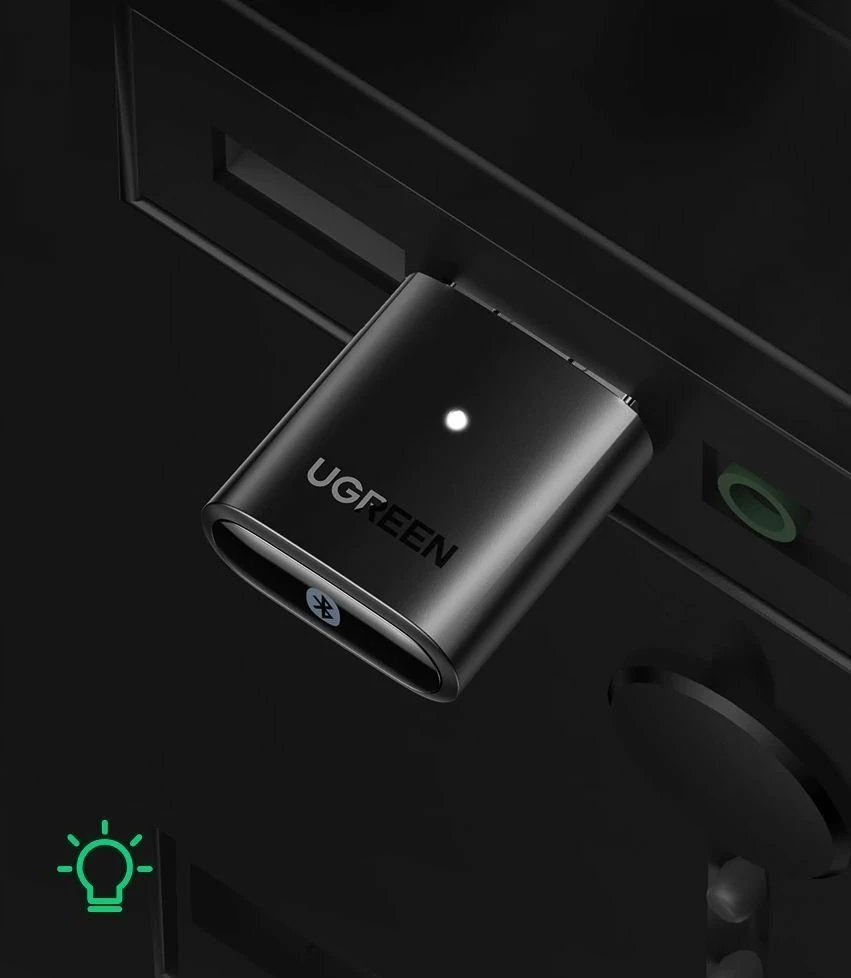 Adapter USB Bluetooth Ugreen CM390, Bluetooth 5.0, rreze deri 30 m, i zi