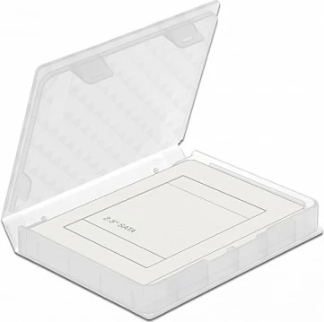 Kuti mbrojtëse DeLOCK për HDD/SSD 2.5", plastike transparente