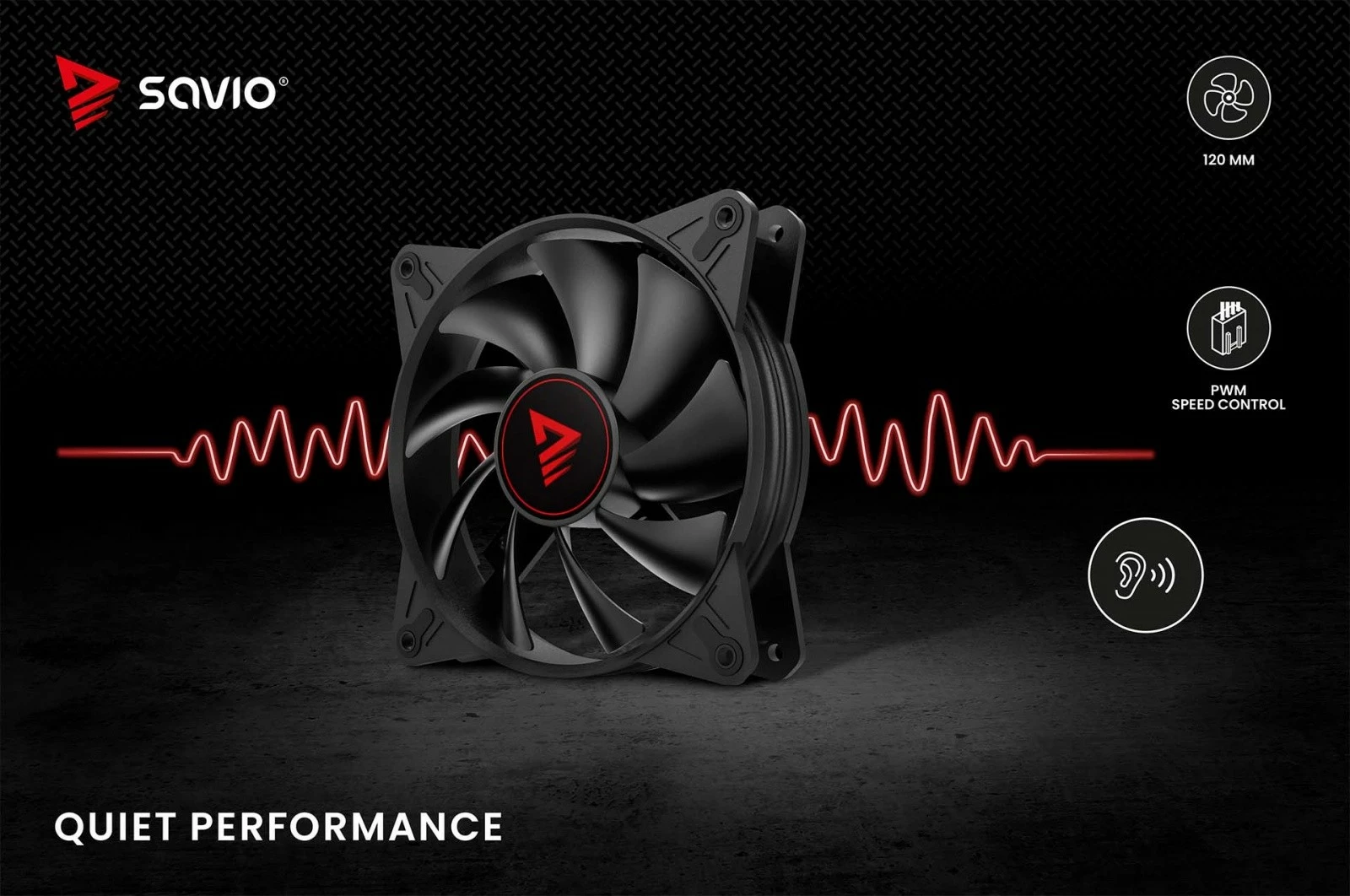 Set ventilatorësh kompjuteri Savio Blade X1, 120mm, 3 x 4-pin PWM, i zi