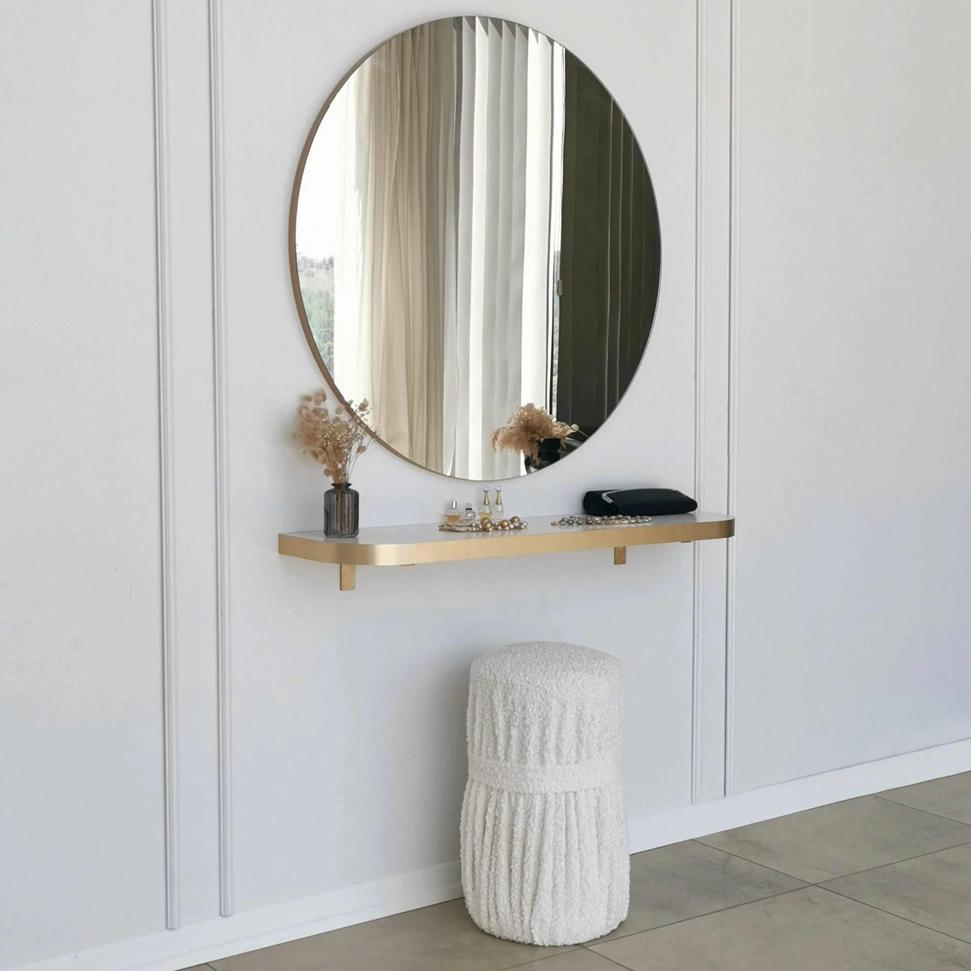 Pasqyrë e artë, Hanah Home, 90cm