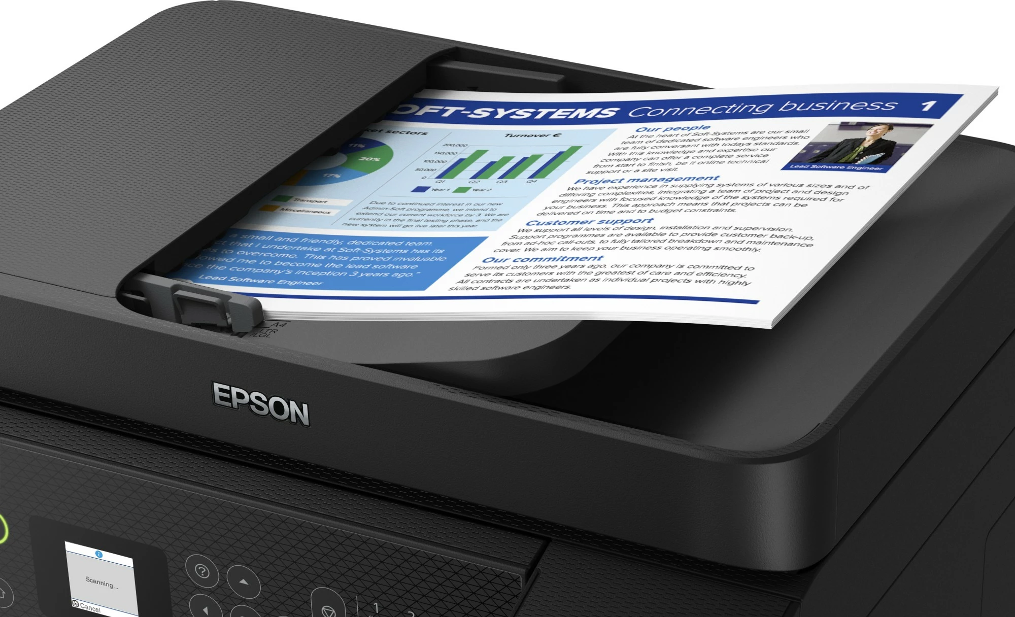 Printer multifunksional Epson EcoTank ET-4800, ngjyrë, A4, Wi-Fi, me skaner dhe faks, e zezë