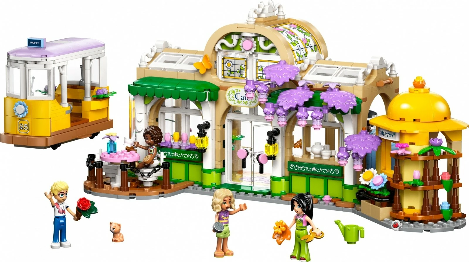 Set ndërtimi LEGO Friends 42671 Green Café and Flower Shop, 1138 pjesë