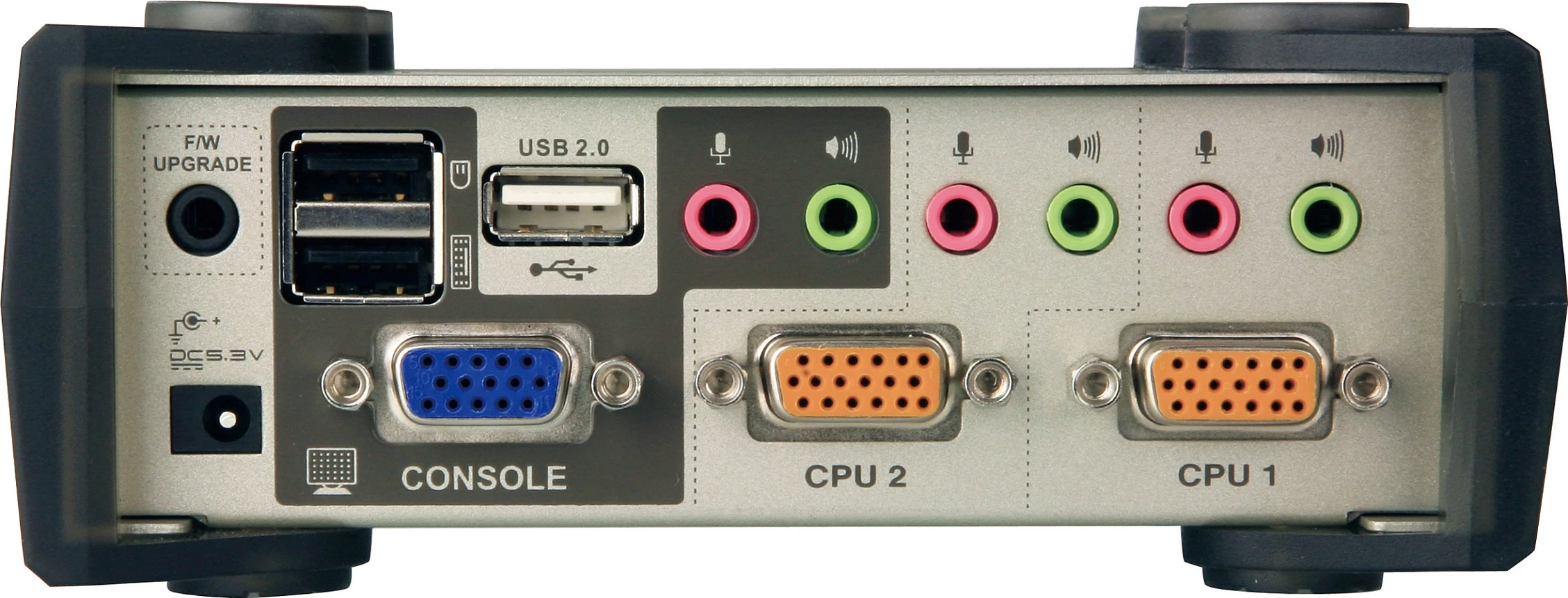 KVM Switch ATEN CS1732B, 2-Port USB/PS/2 VGA, USB 2.0 Hub, Audio, QXGA, i zi/metalik