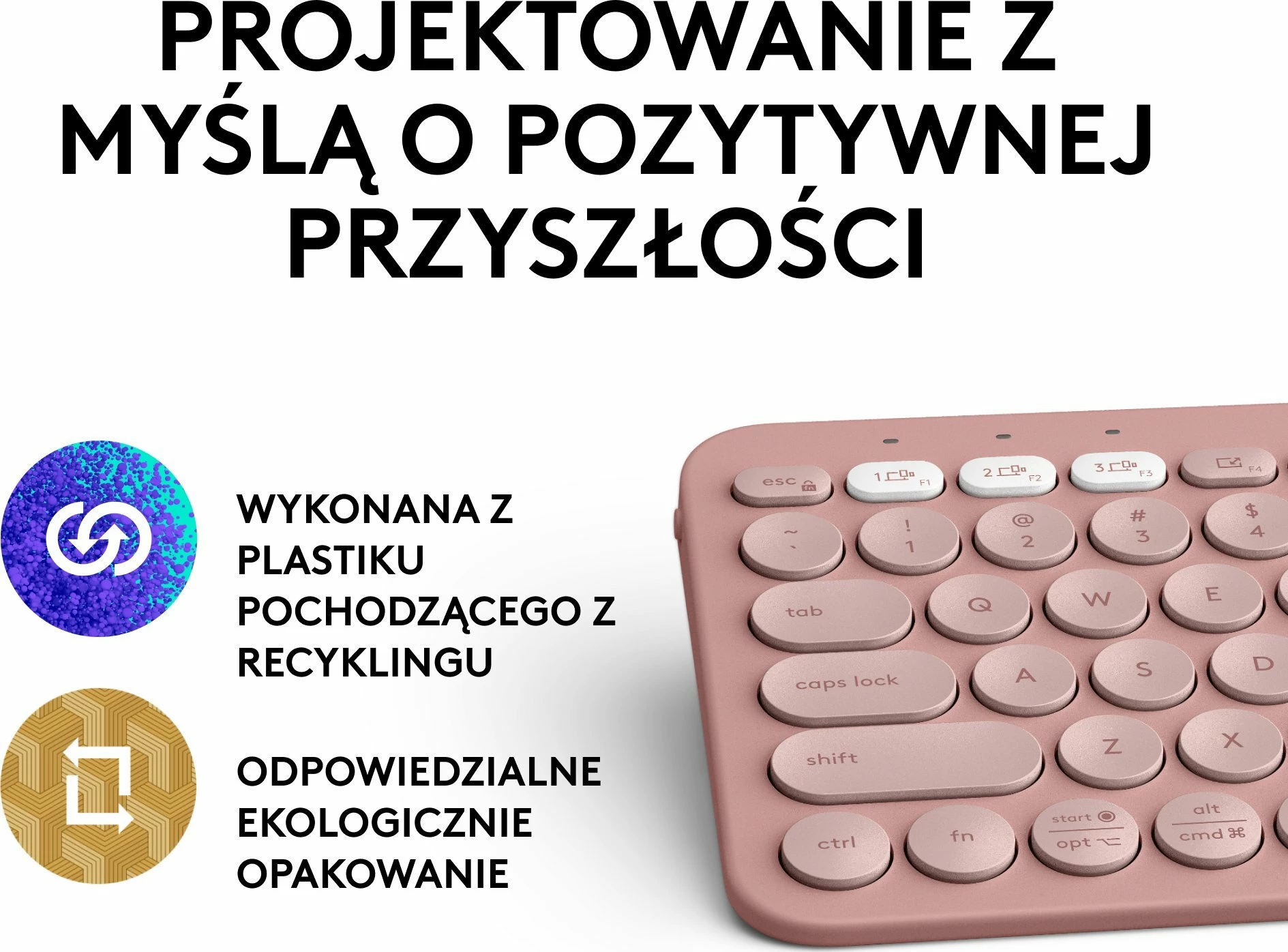 Tastierë wireless Logitech Pebble Keys 2 K380s (920-011853), Bluetooth, US INTL layout, Pink