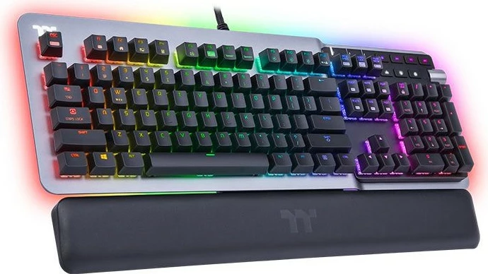 Tastierë mekanike Thermaltake Argent K5 Silver Switch, RGB, full-size, titanium
