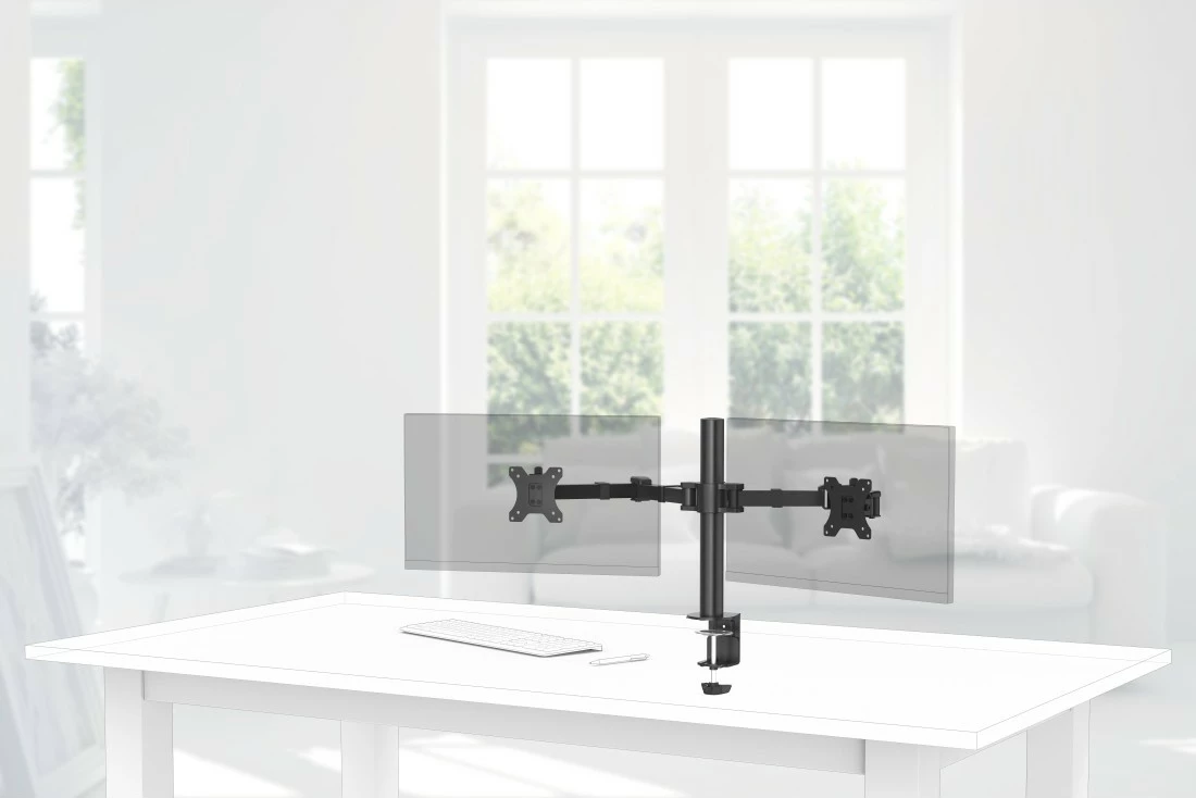 Mbajtës monitori tavoline Hama 118494, 2 krahë, 13-35 inç, i zi