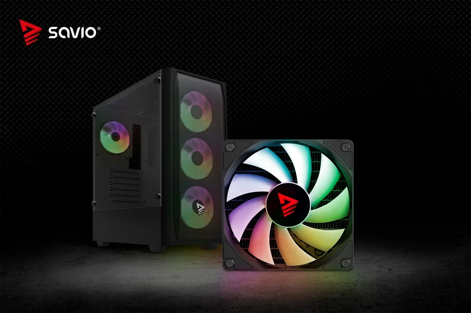 Kasë, Savio, NOCTIS FLOW RGB X1, Midi Tower, ATX, 4x 120 mm RGB PWM, USB-A 3.1 Gen1, e zezë