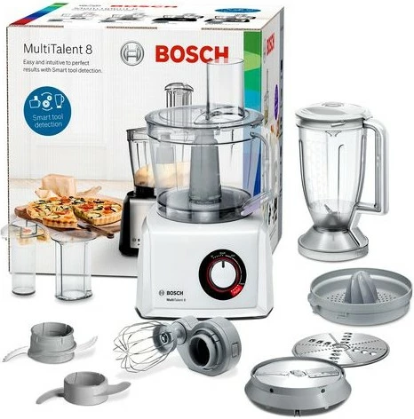 Pajisje kuzhine Bosch MultiTalent 8, 3.9 L, 1.5 L, 2 disqe, e bardhë