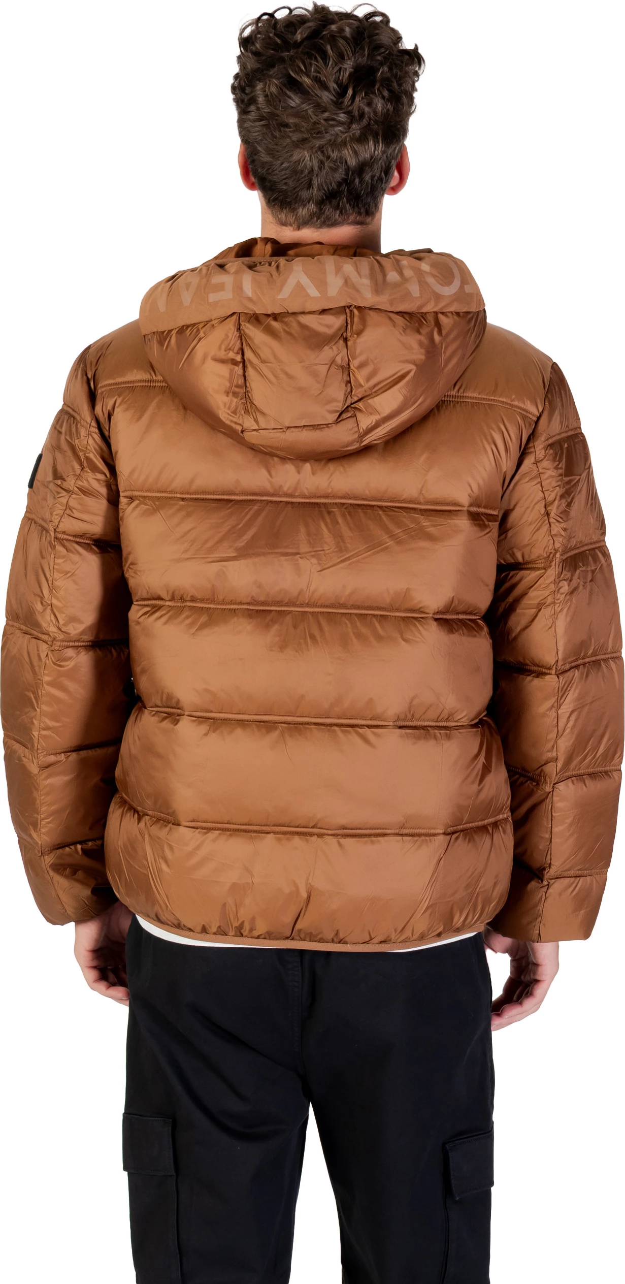 Jakne për meshkuj Tommy Hilfiger Jeans TJM Hooded Logo Puff DM0DM22044, kafe [Madhësia: M]