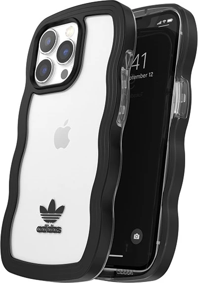 Mbështjellës Adidas OR Wavy Case për iPhone 13/13 Pro, 6.1", silikoni, zi-transparente