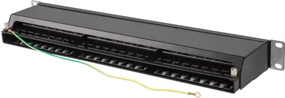 Paneli i Patch-it Lanberg PPSA-1048-B, 19" 1U kat. 6A ekranuar FTP me 48 porta, ngjyrë e zezë