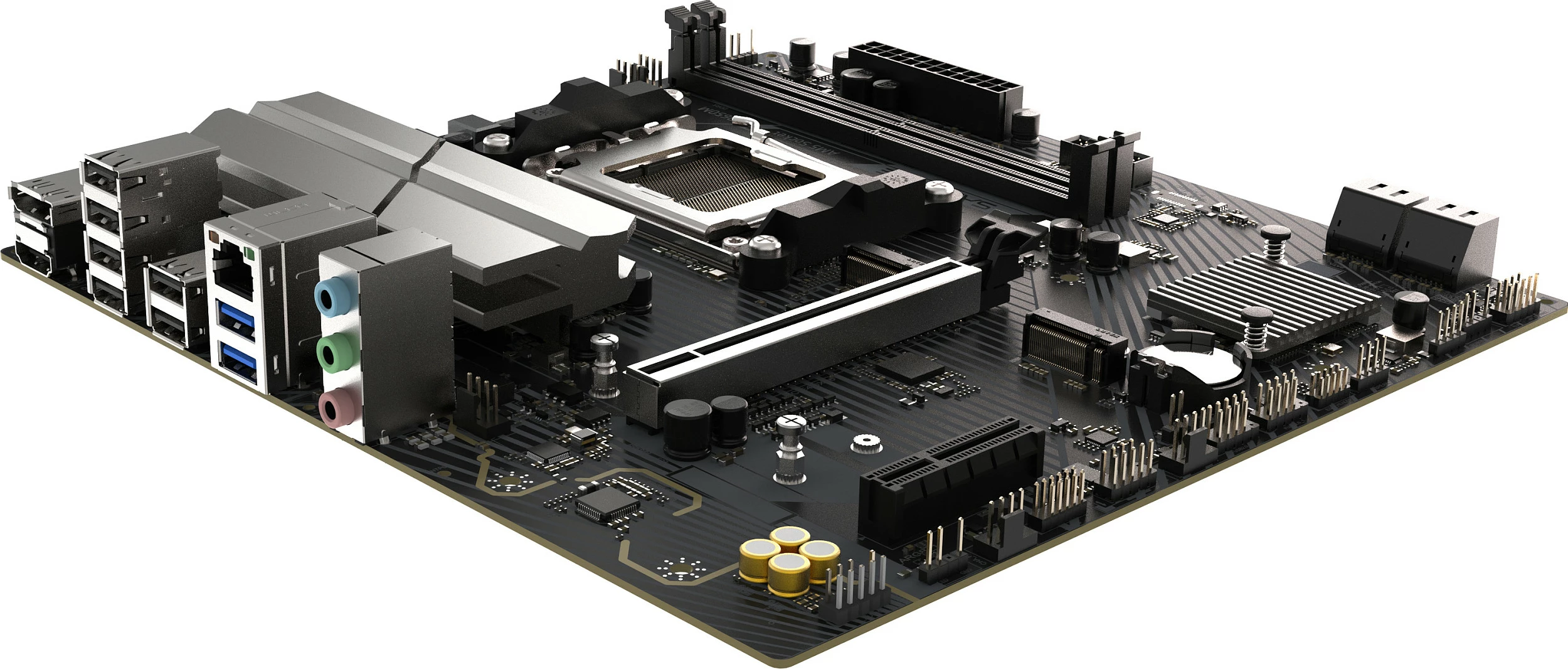 Pllakë amë Sapphire B650M-E, Socket AM5, DDR5 deri 96GB, mATX, 2x M.2 PCIe 5.0/4.0, e zezë/gri