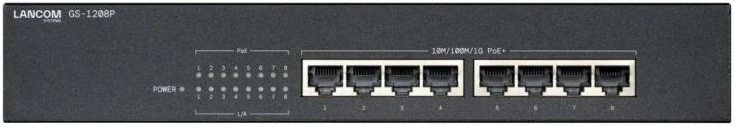 Switch LANCOM GS-1208P (61673), 8-port Gigabit PoE, i zi