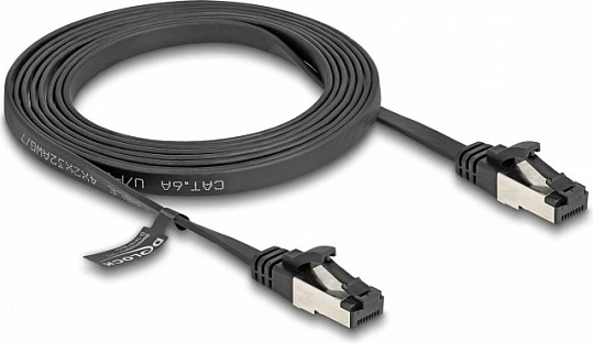 Kabllo rrjeti DeLOCK RJ45 Cat8.1 Flat Patch, 2 m, 40Gbps, e zezë