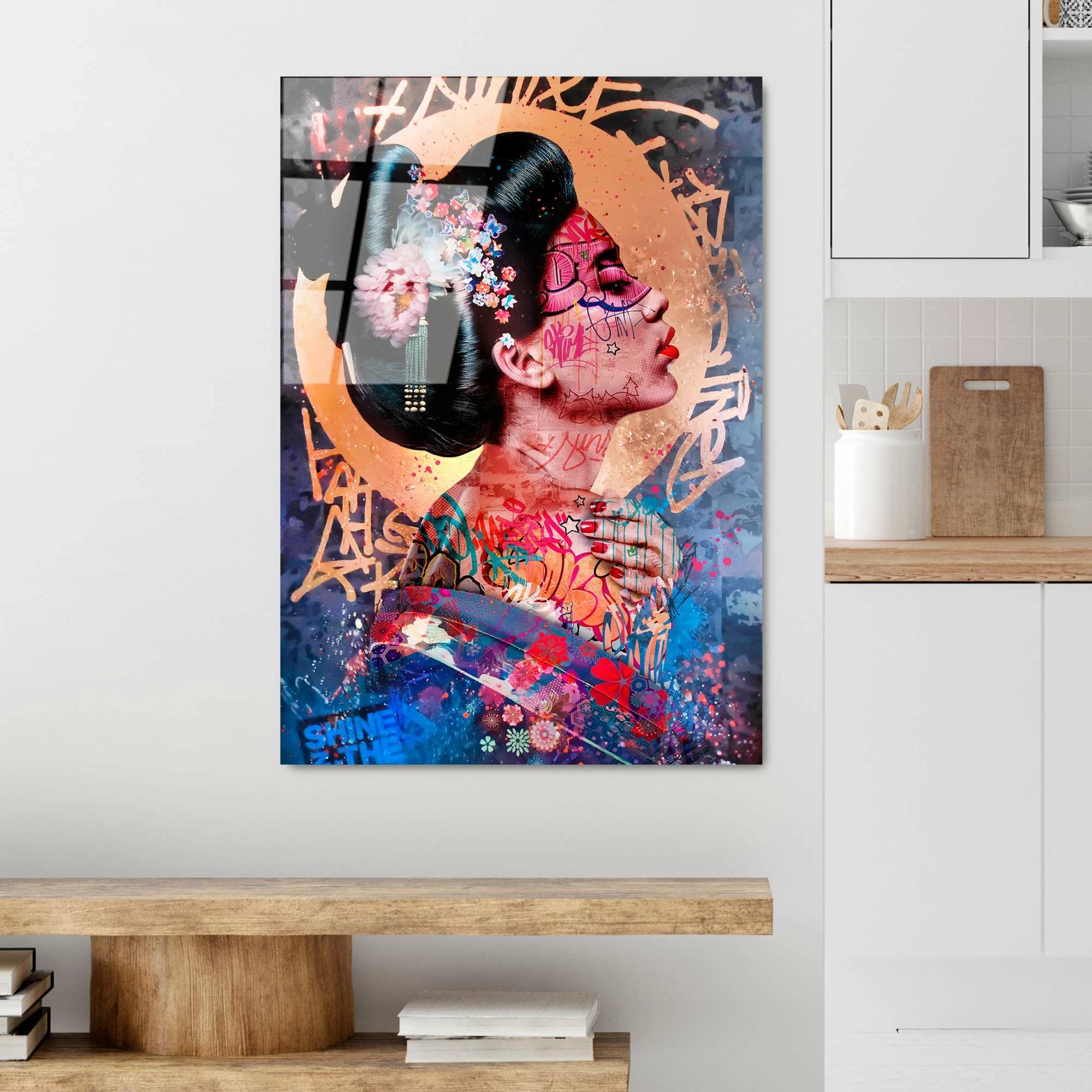 Pikturë dekorative prej xhami të temperuar, shumëngjyrëshe, UV-727, 70x100cm