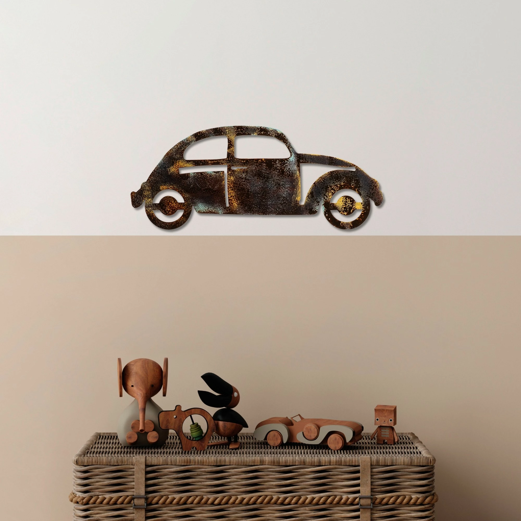 Aksesor dekorativ metalik për mur, veturë, Wallity, Car 18