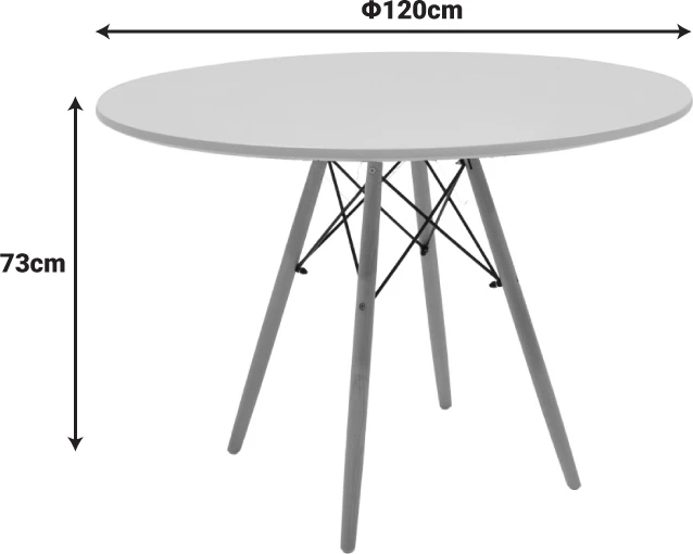 Tavolinë Julita, MDF, dru ahu natyral, e bardhë, D120x73cm