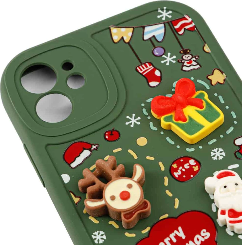 Fotroll për telefon TECH TIME Christmas Edition Green (IP14PROMAX)