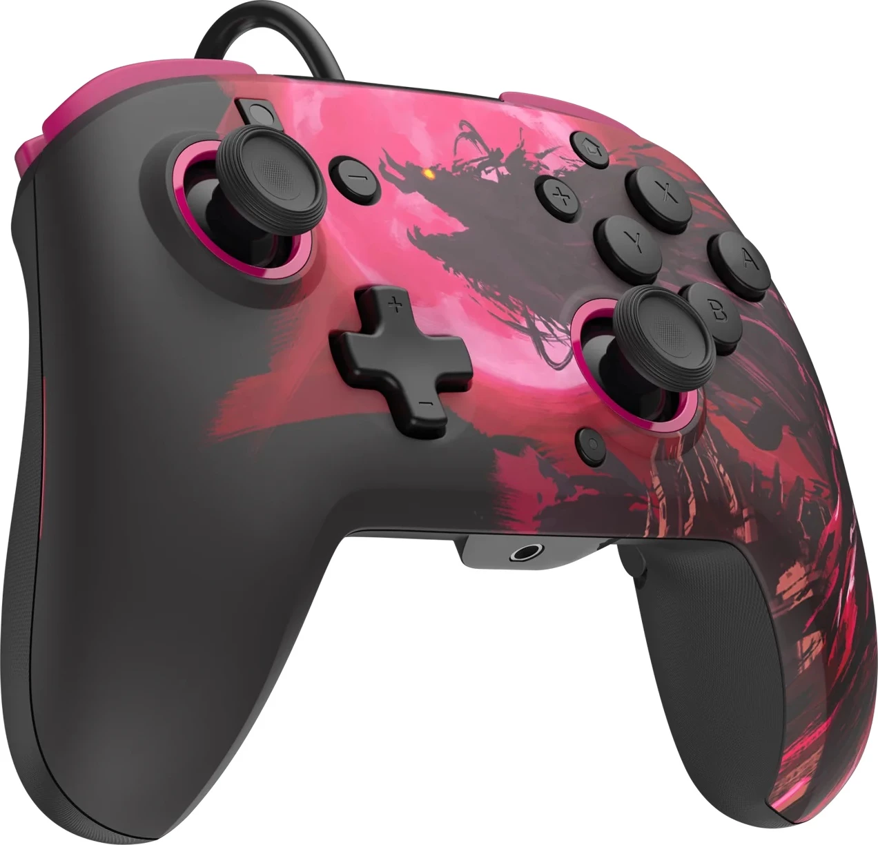 Kontroller me kabllo PDP REMATCH Calamity Ganon, jack 3.5mm, paddle mbrapa, për Nintendo Switch/Switch OLED/Switch 2, zi/rozë