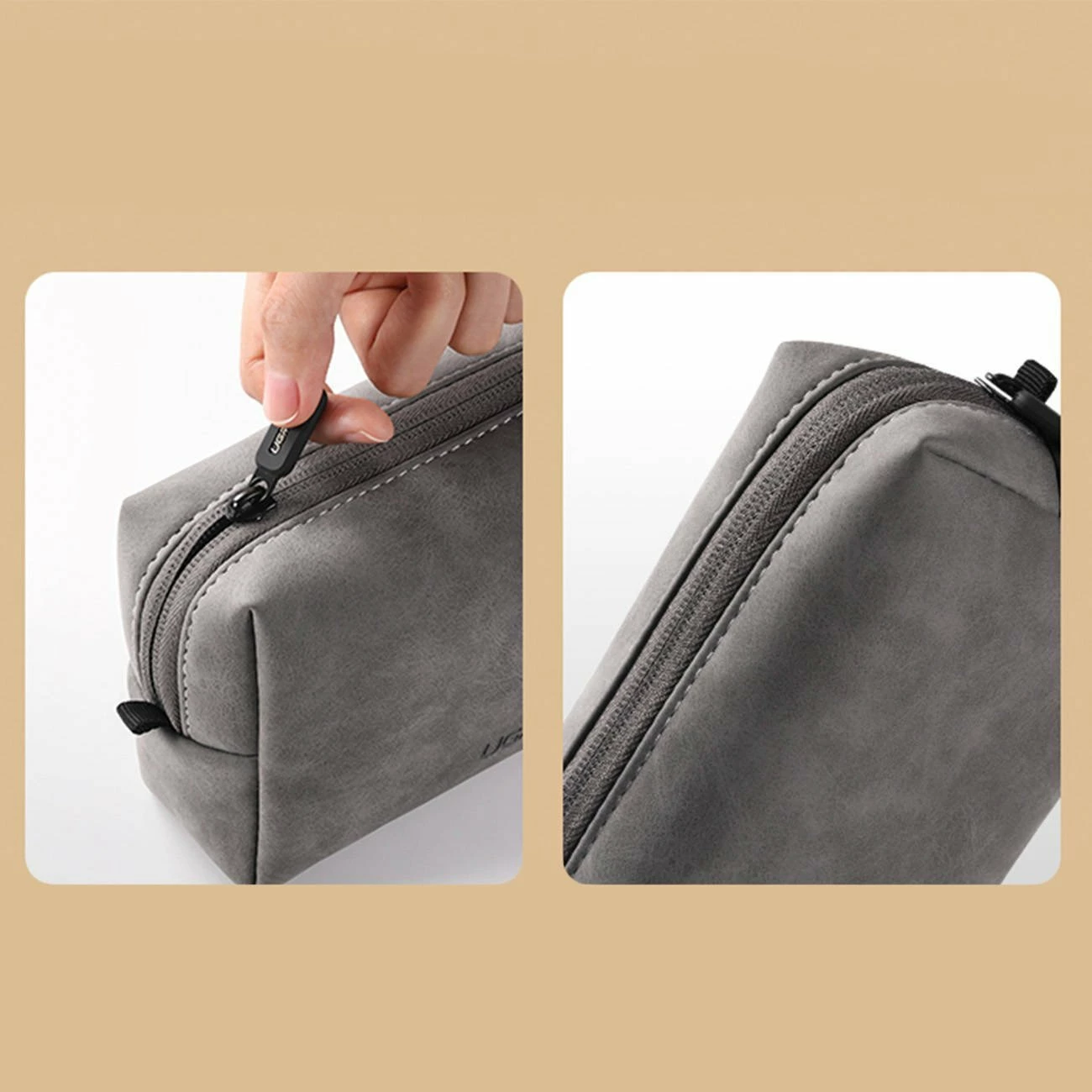 Çantë organizuese për aksesorë Ugreen LP285 190x120x80mm, PU+polester, me litar, gri