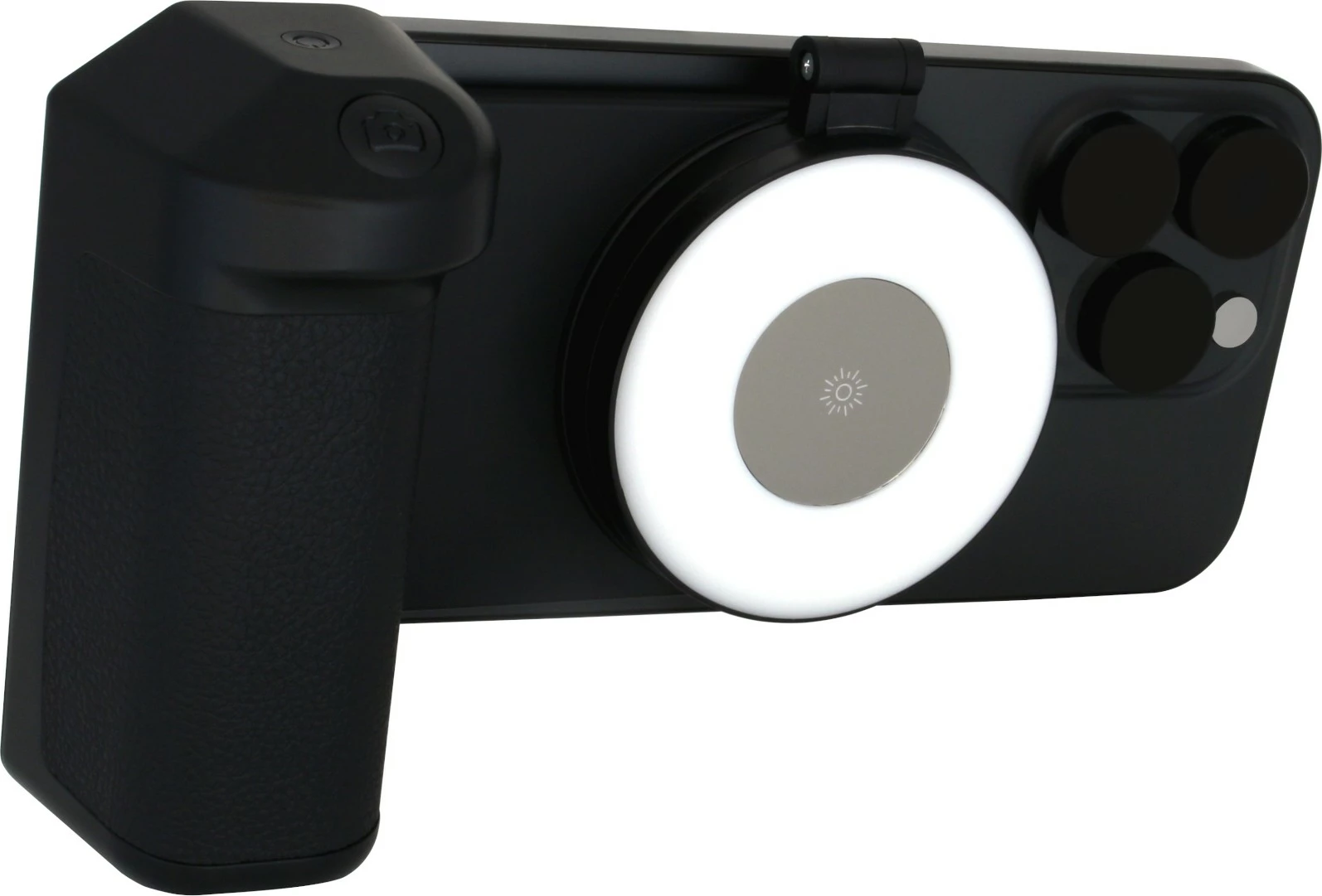 Mbajtës selfie Realpower MagFree, 4800mAh, dritë LED, i zi/i bardhë