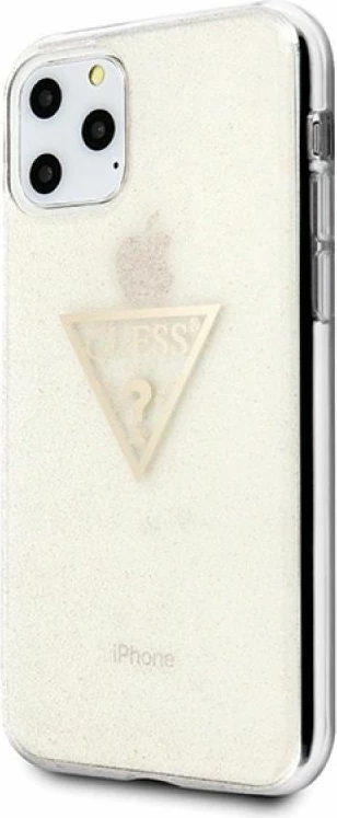 Kapak iPhone 11 Pro Guess GUHCN58SGTLGO, i artë, Glitter Triangle