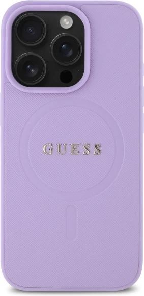 Mbështjellës Guess Saffiano MagSafe për iPhone 16 Pro Max, Violet