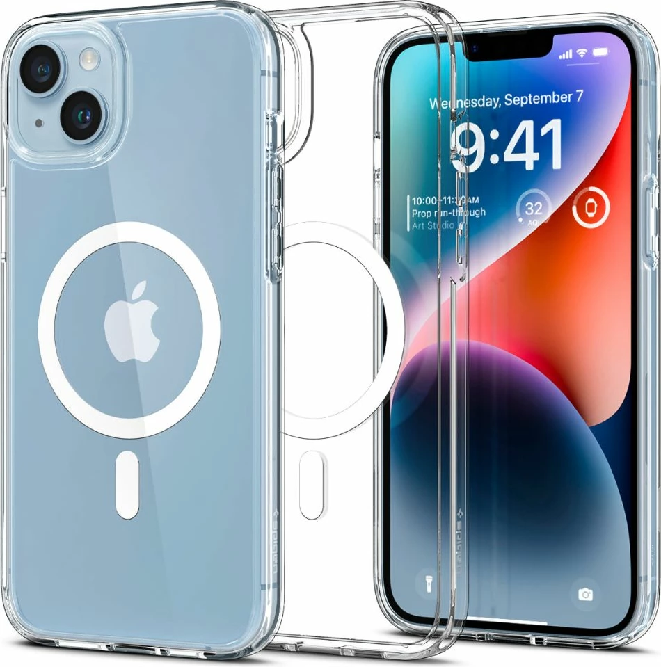Mbështjellës Spigen Ultra Hybrid Mag për iPhone 14, Transparent/Bardhë