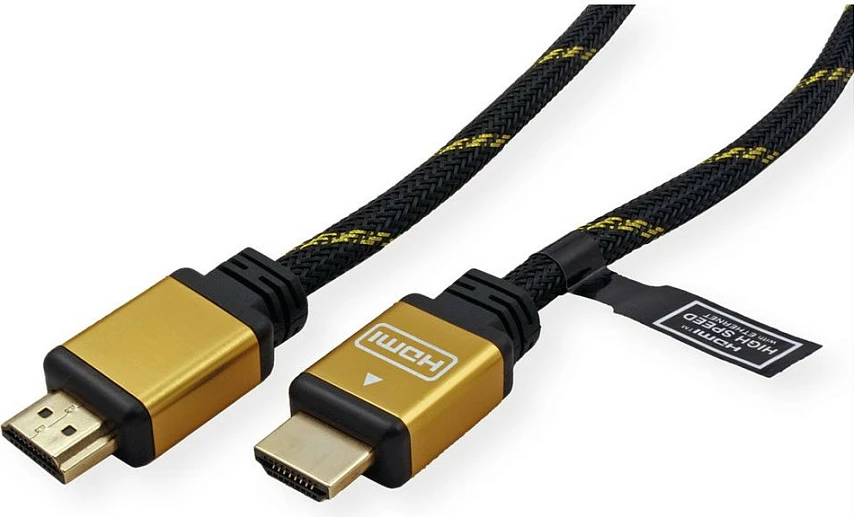 Kabllo HDMI ROLINE GOLD High Speed + Ethernet, 1 m, e zezë/ari