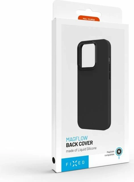 Mbështjellës prapa Fixed MagFlow FIXFLM2-1601-BK për Apple iPhone Air, silikon i lëngshëm, i zi