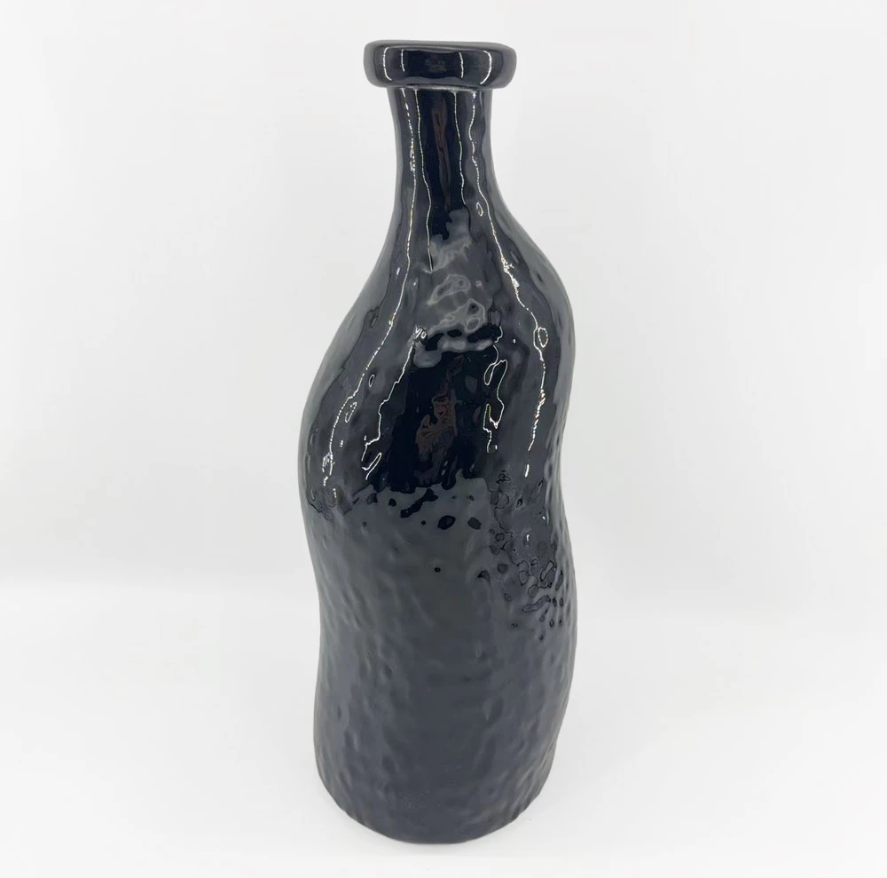 Vazo ROMAIN, qelq i zi, 15.5x15.5x40cm