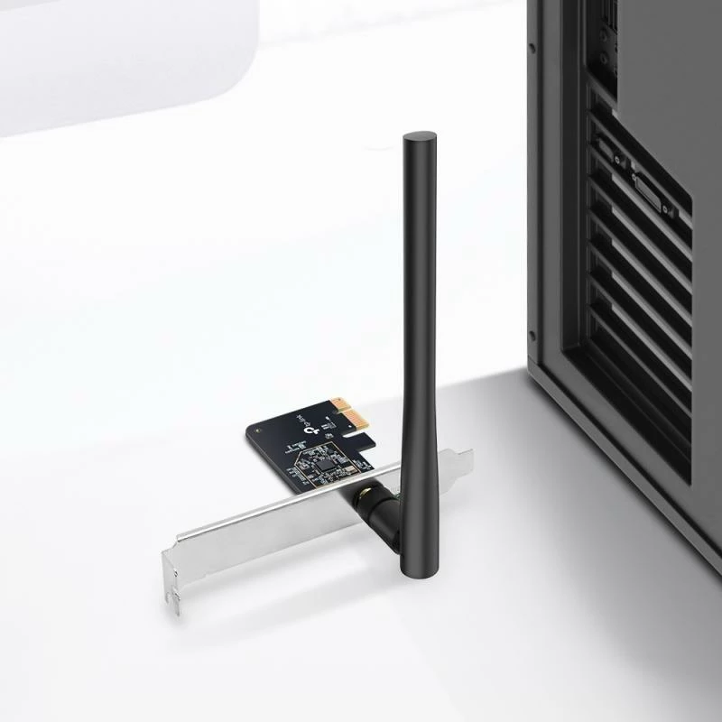 Adapter Wi‑Fi PCIe, TP-Link Archer T2E, AC600 Dual-Band, e zezë/argjend