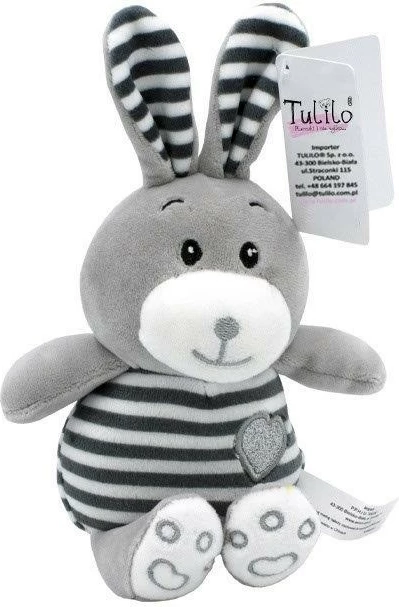 Lodër pelushi lepurush TULILO 26 cm, gri