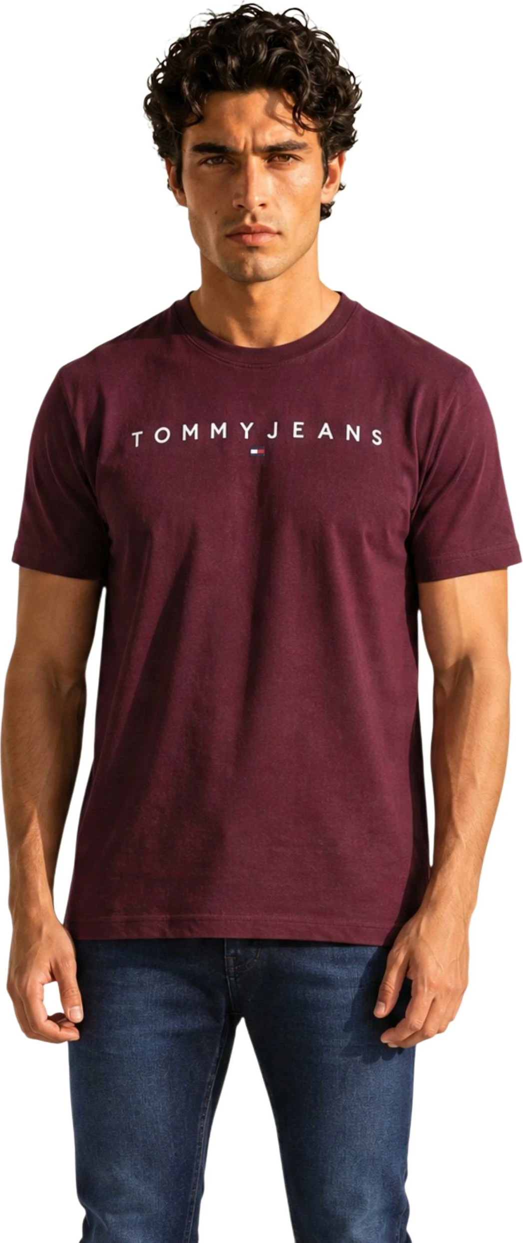 Maicë për meshkuj Tommy Hilfiger Jeans TJM REG LINEAR LOGO DM0DM20744, bordo [Madhësia: XL]