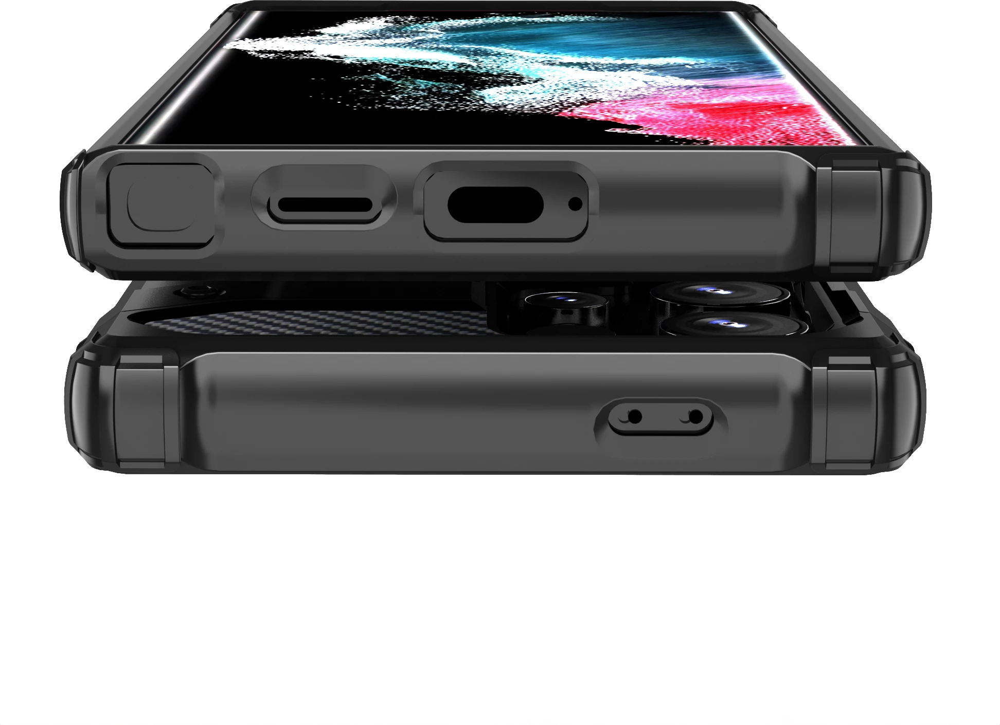 Mbështjellës Hurtel Hybrid Armor për Samsung Galaxy S24 Ultra, i zi