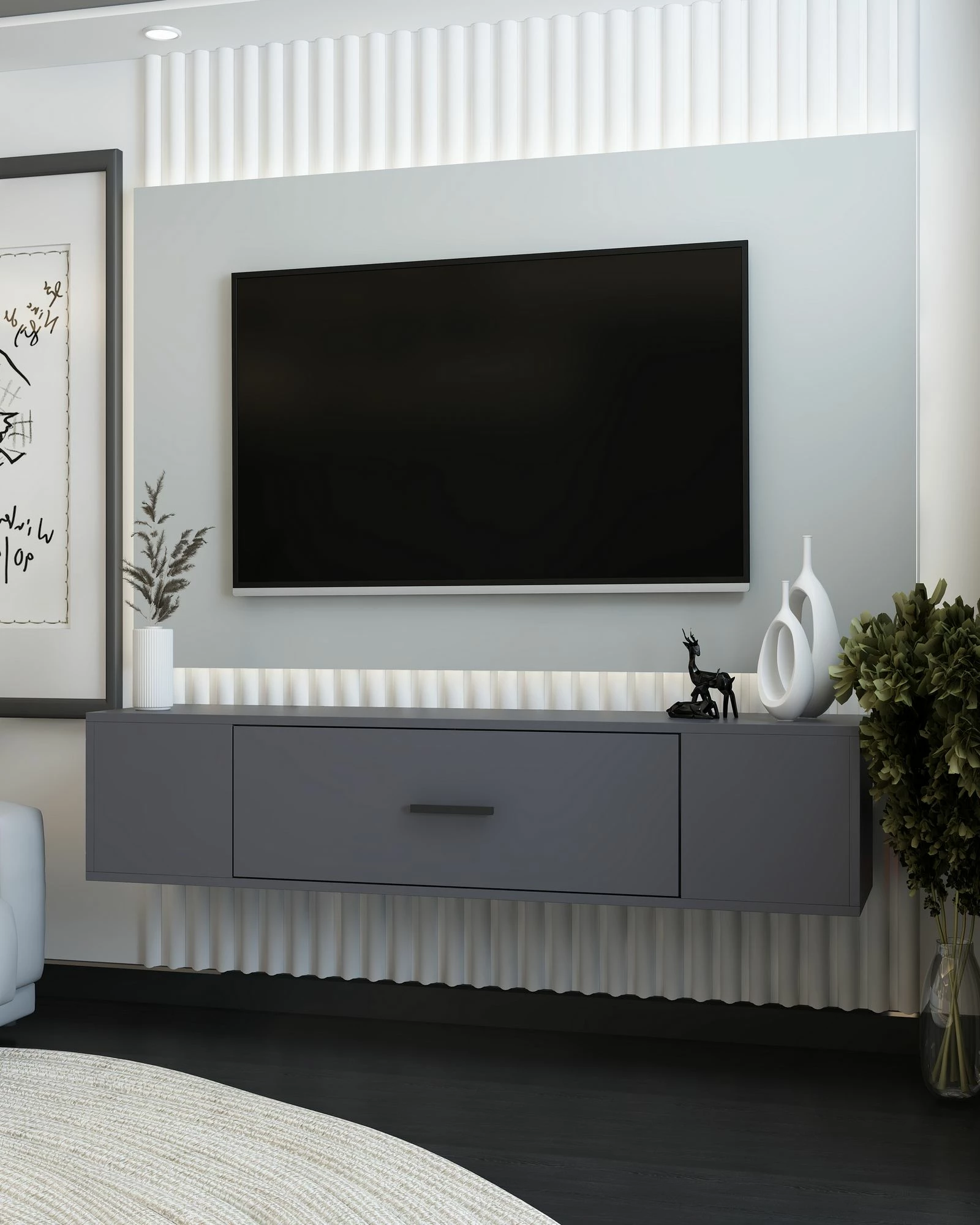 Komodë për TV, ngjyrë antracit, Skye Decor, Kodaks