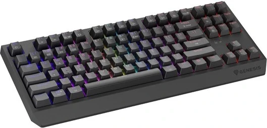 Tastierë mekanike Genesis Thor 230 TKL, pa kabllo, RGB, Outemu Silent Lemon, e zezë