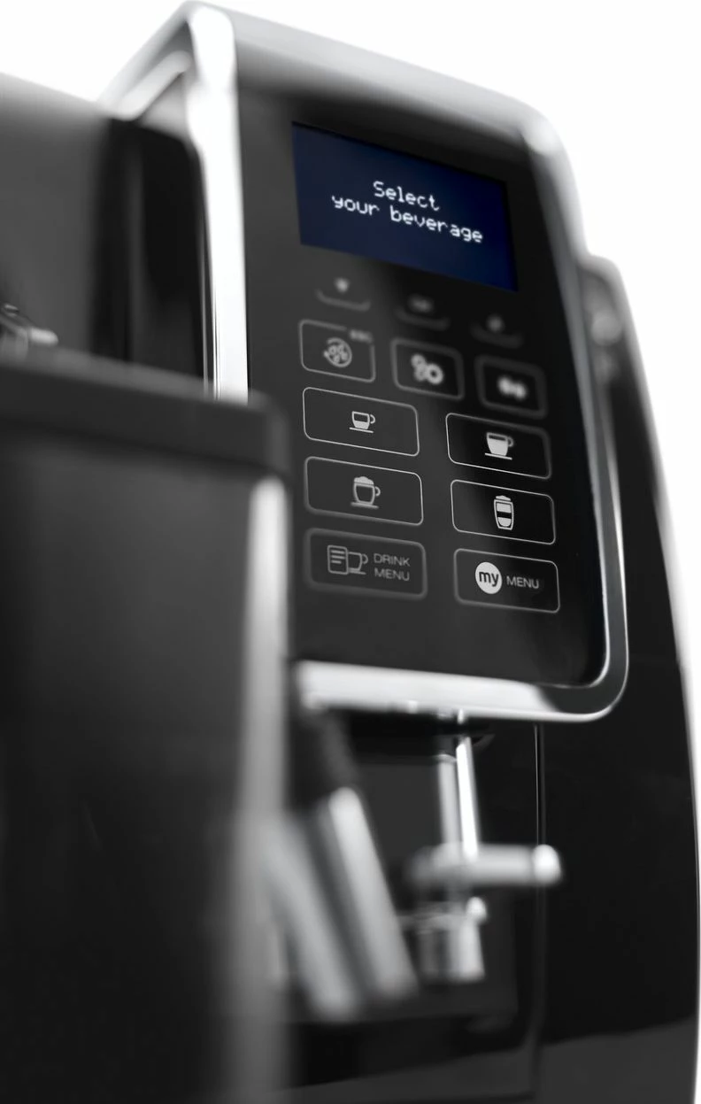 Aparat espresso automatik DeLonghi Dinamica ECAM 350.55.B, 1.8 L, 15 bar, me mulli dhe frother qumështi, i zi