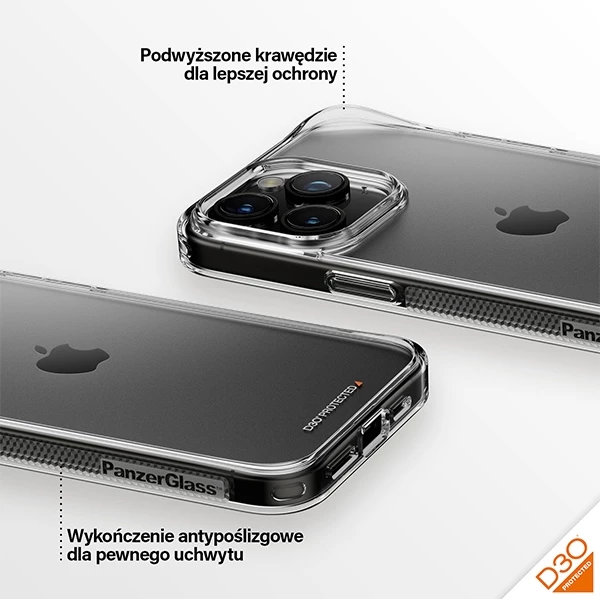 Mbështjellës PanzerGlass HardCase me D3O për iPhone 15 Pro Max, transparent