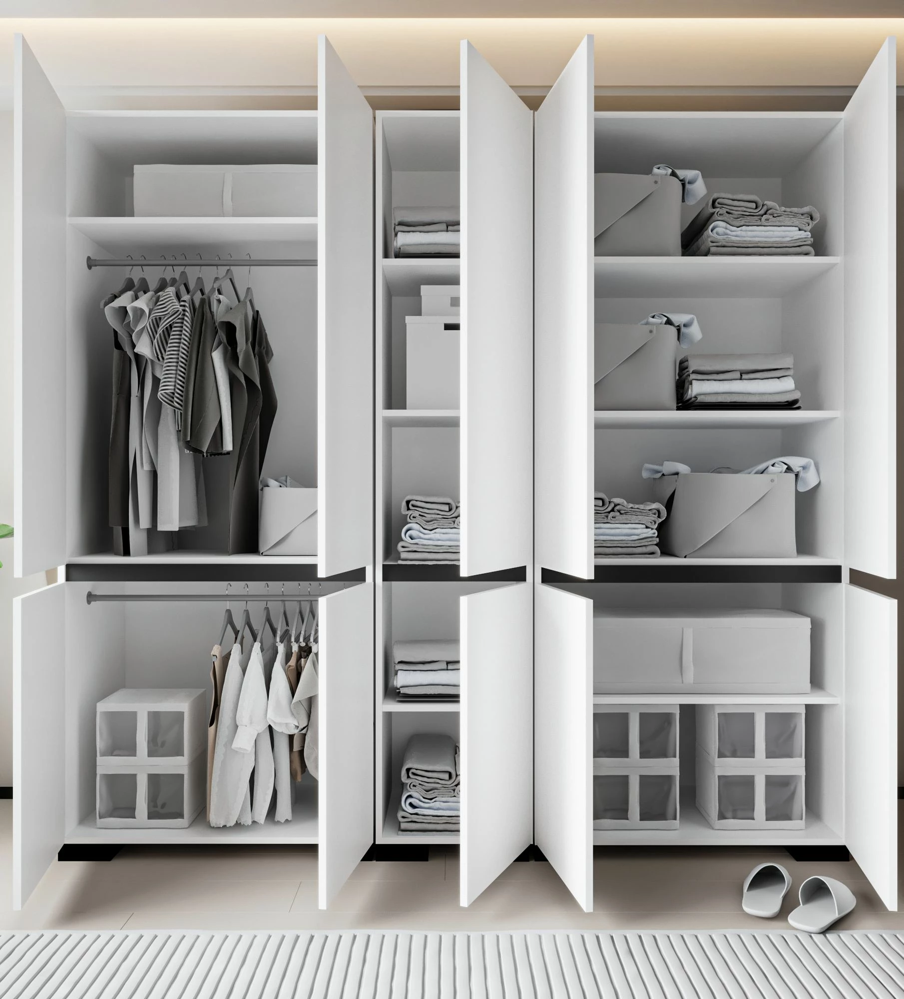 Dollap Skye Decor, Floransa 225, i bardhë dhe antracit v2