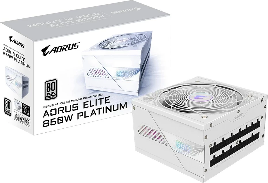 Furnizues energjie Gigabyte AORUS ELITE P850W ICE, PCIe 5.0, 80 PLUS Platinum, i bardhë