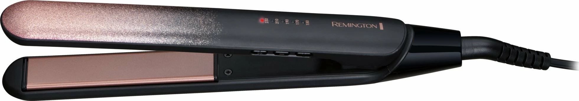 Hekur flokësh Remington S5305 Rose Shimmer 150-230°C, pllaka qeramike, ngrohje 15s, rozë/zi, me këllëf
