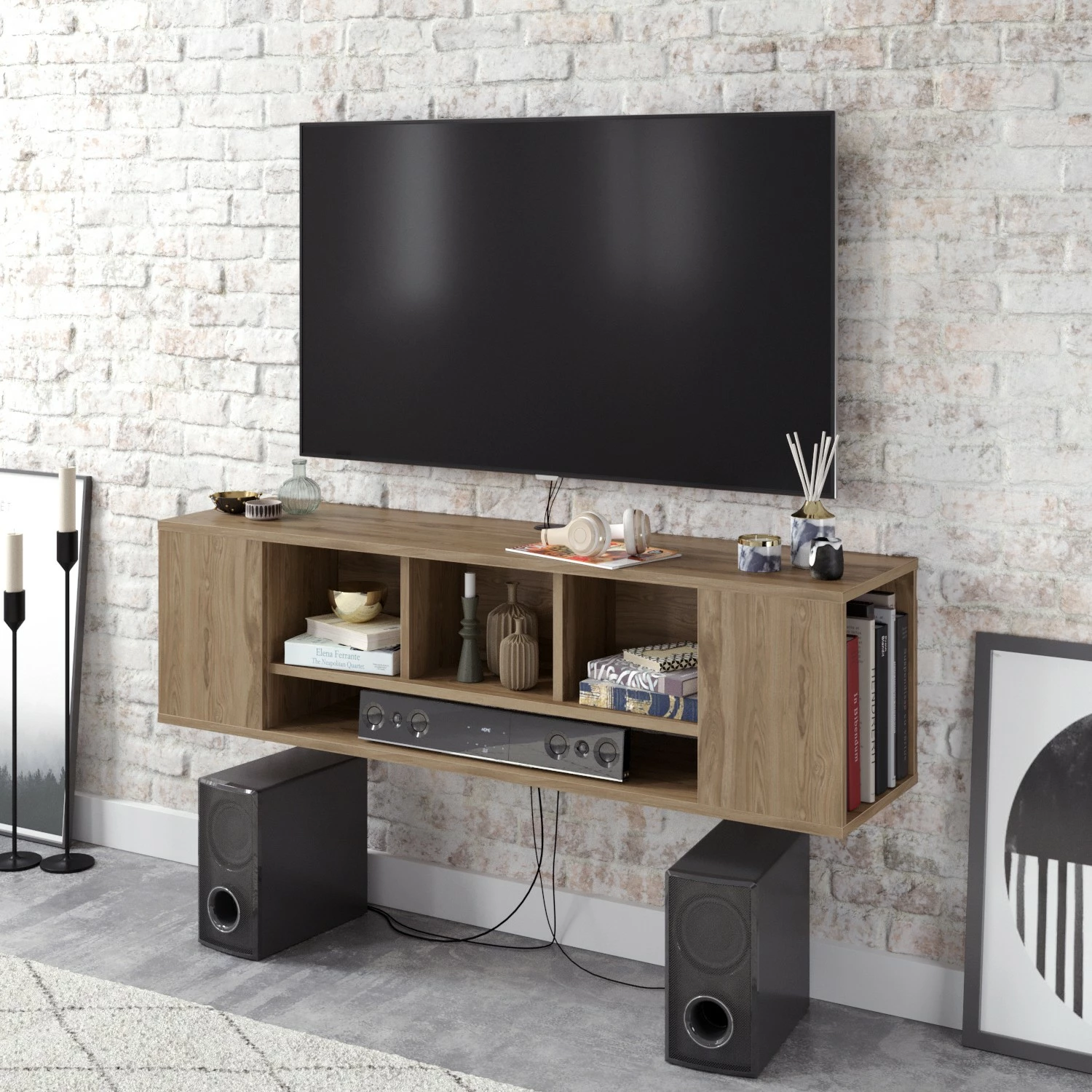 Komodë TV Skye Decor, ngjyrë arre, Paldi