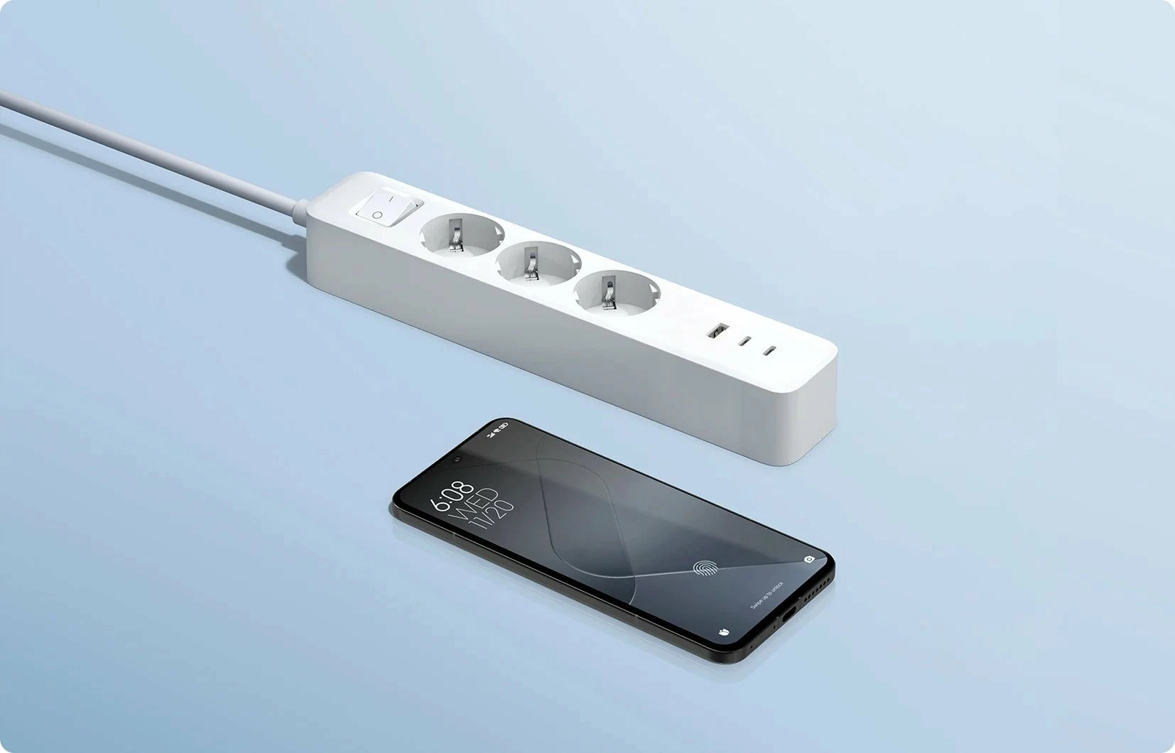 Zgjatues rryme Xiaomi XMCXB01EU 20W, 3 priza, 2x USB-C + 1x USB-A, kabllo 1.4 m, i bardhë