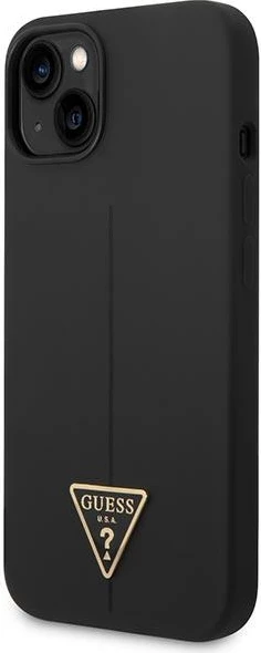 Mbështjellës Guess GUHCP14SSLTGK për iPhone 14 6.1", silikon, i zi