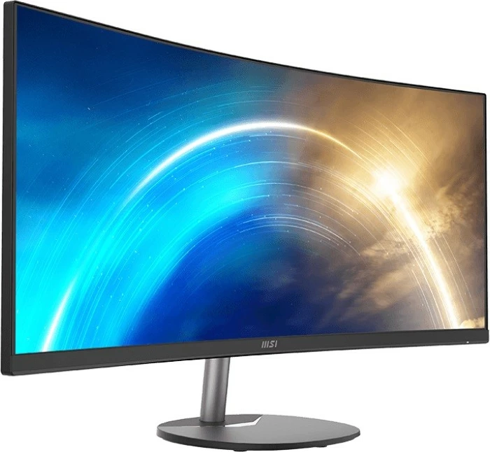Monitor MSI PRO MP341CQ 34 inç, VA, UWQHD 3440x1440, 100Hz, 1500R i lakuar, altoparlantë të integruar, VESA 100x100, e zezë