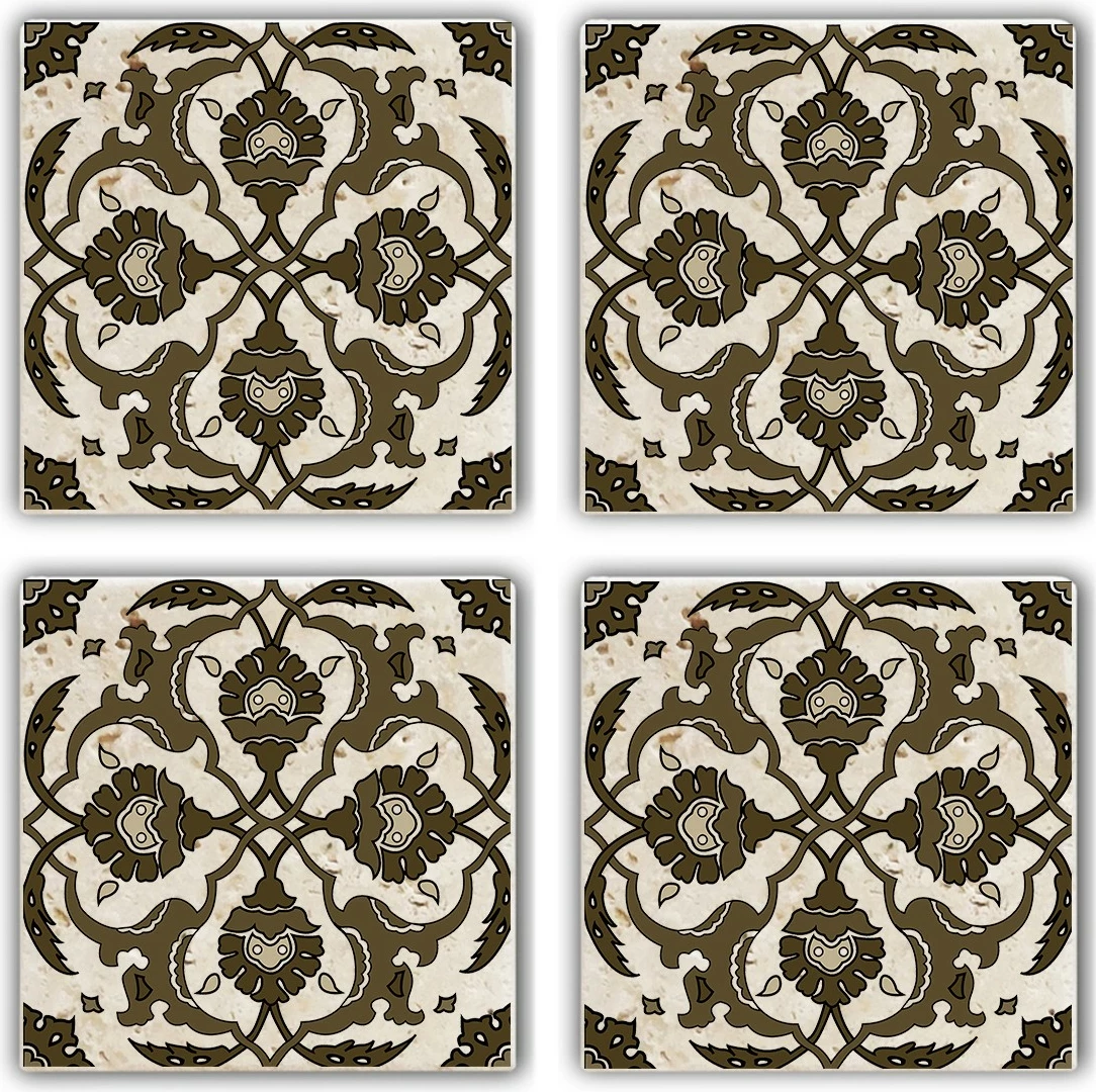 Nënkupa guri natyral Hermia, shumëngjyrëshe, TAB368883734, set prej 4 copësh, 10x10x1cm