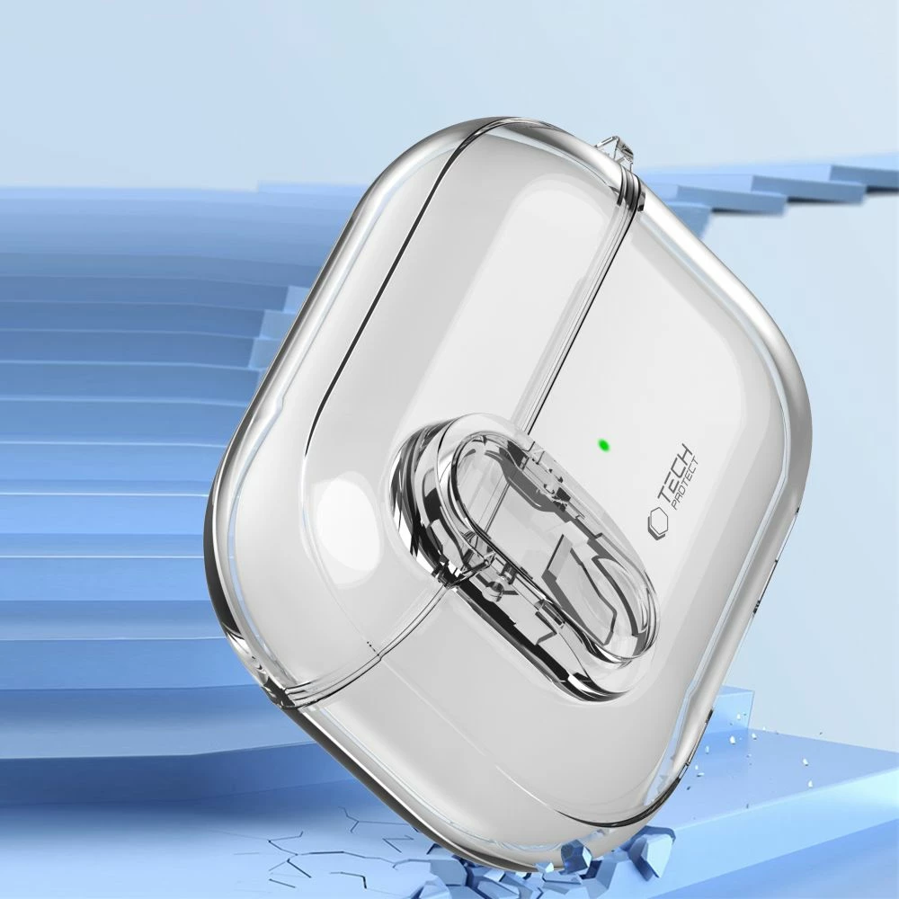 Mbështjellës Tech-Protect Slim Hook për AirPods 1/2, Transparent