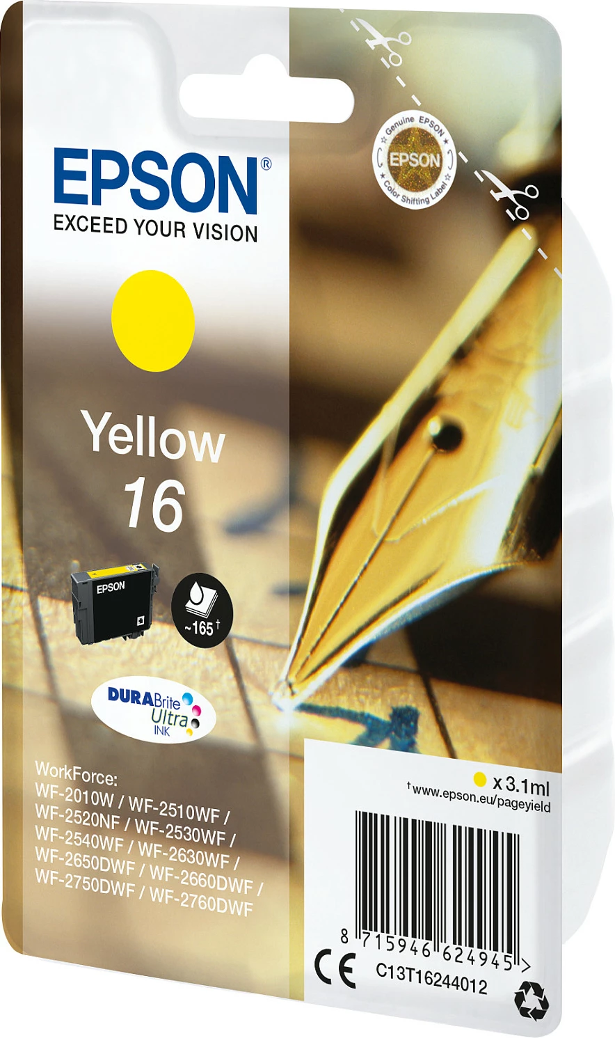 Kartush Epson Pen and crossword Singlepack Yellow 16 DURABrite Ultra Ink, Standard Yield, 3.1 ml